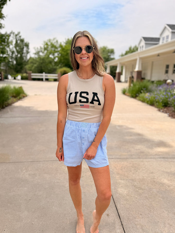 Firecracker Boxer Shorts -Blue