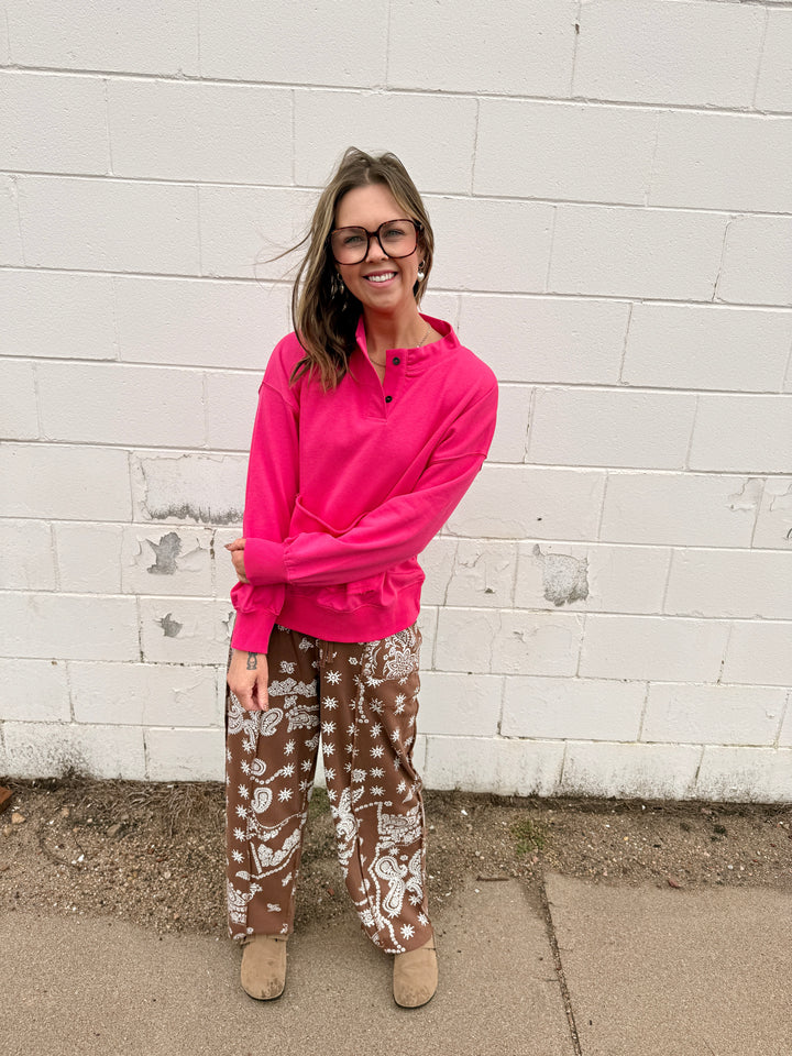 Vance Pullover -Hot Pink