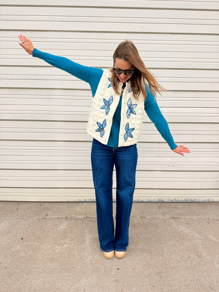 The Luna Floral Quilted Vest