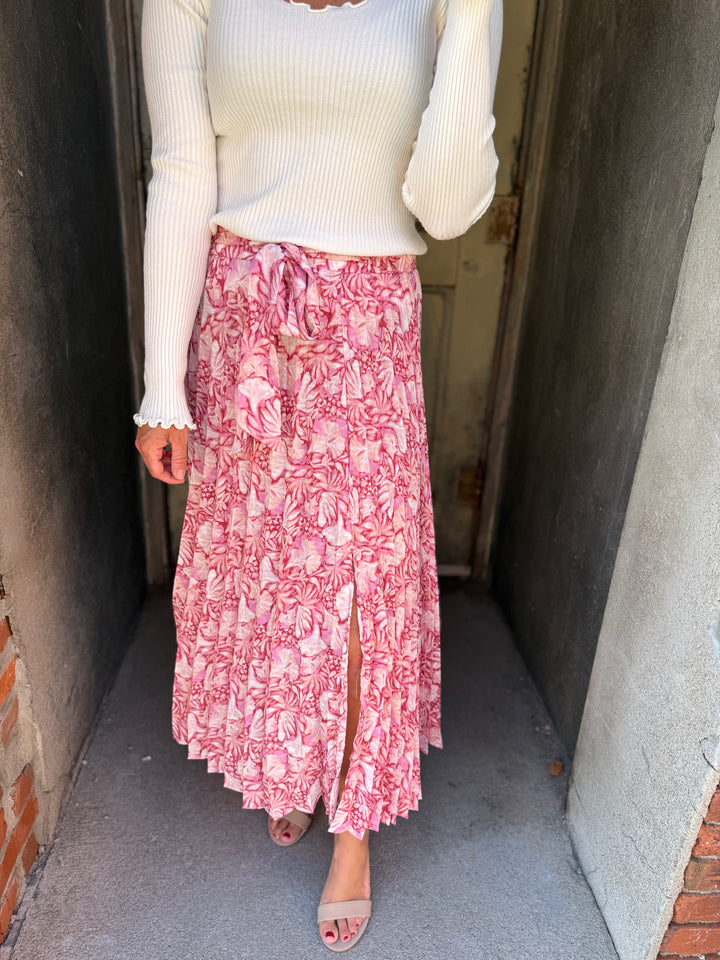 Blossom Breeze Pleated Maxi Skirt