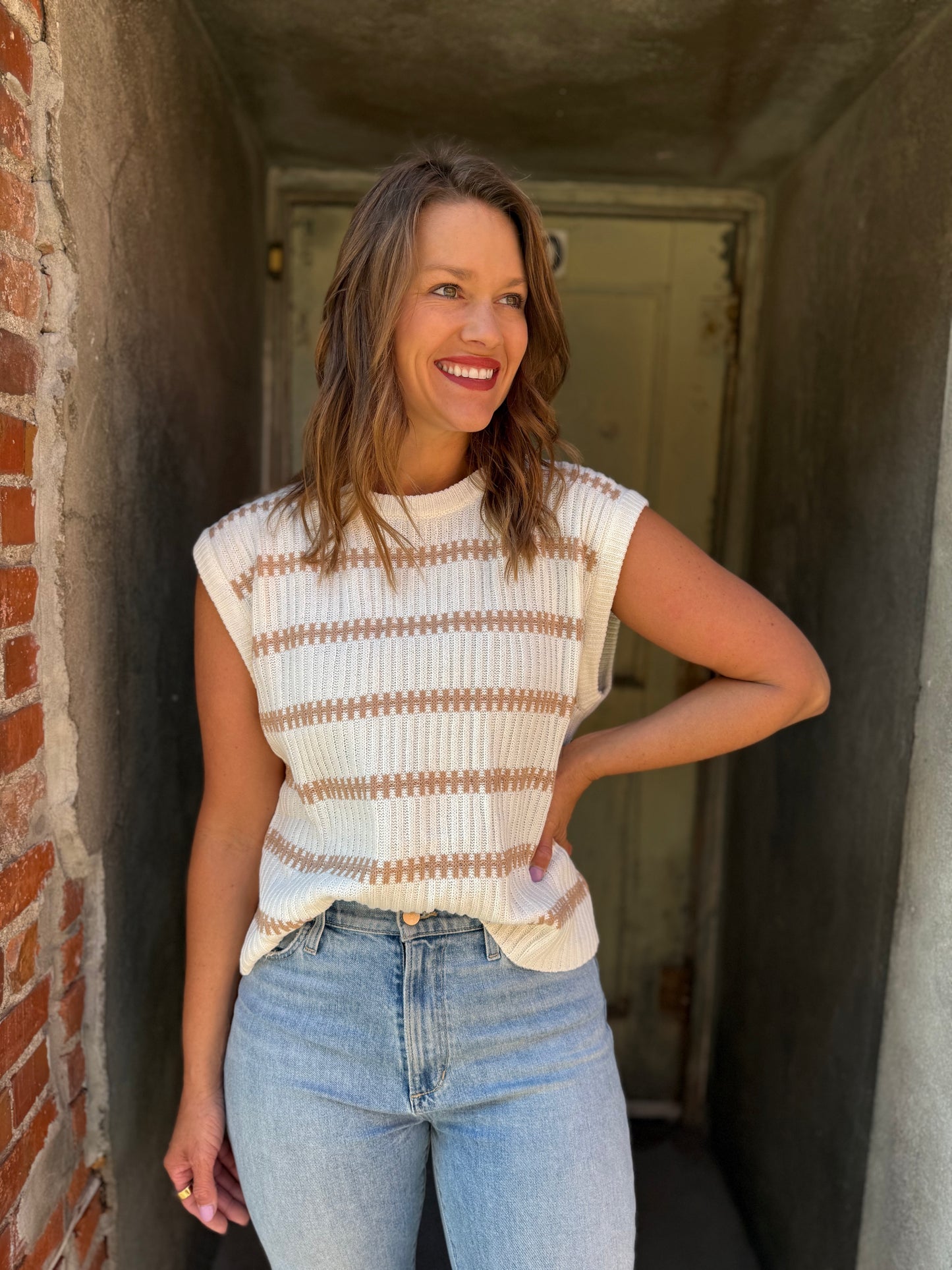 The Sienna Striped Knit Tank