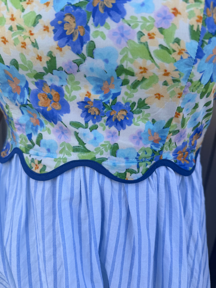 The Elena Scalloped Midi Dress