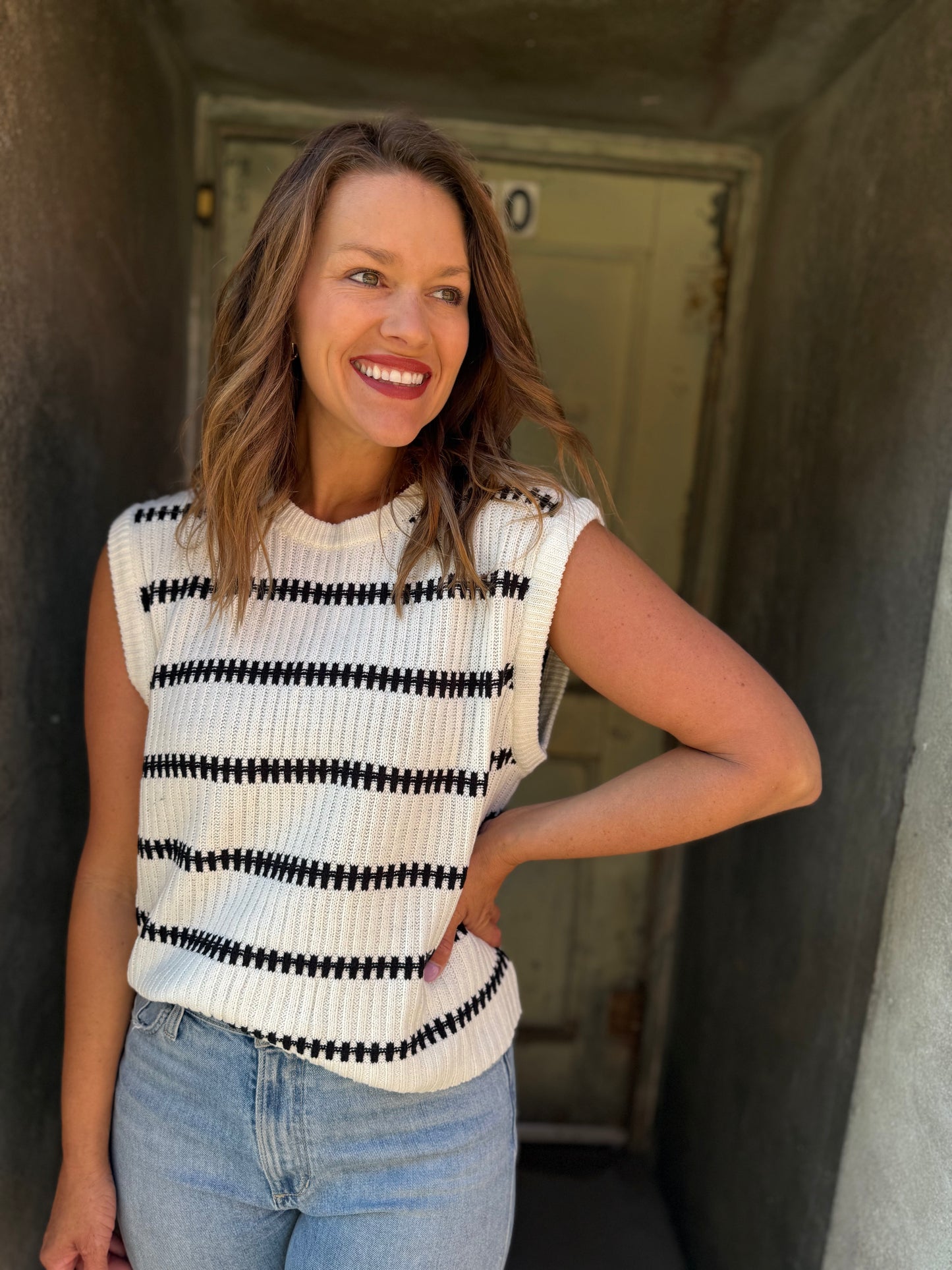 The Sienna Striped Knit Tank