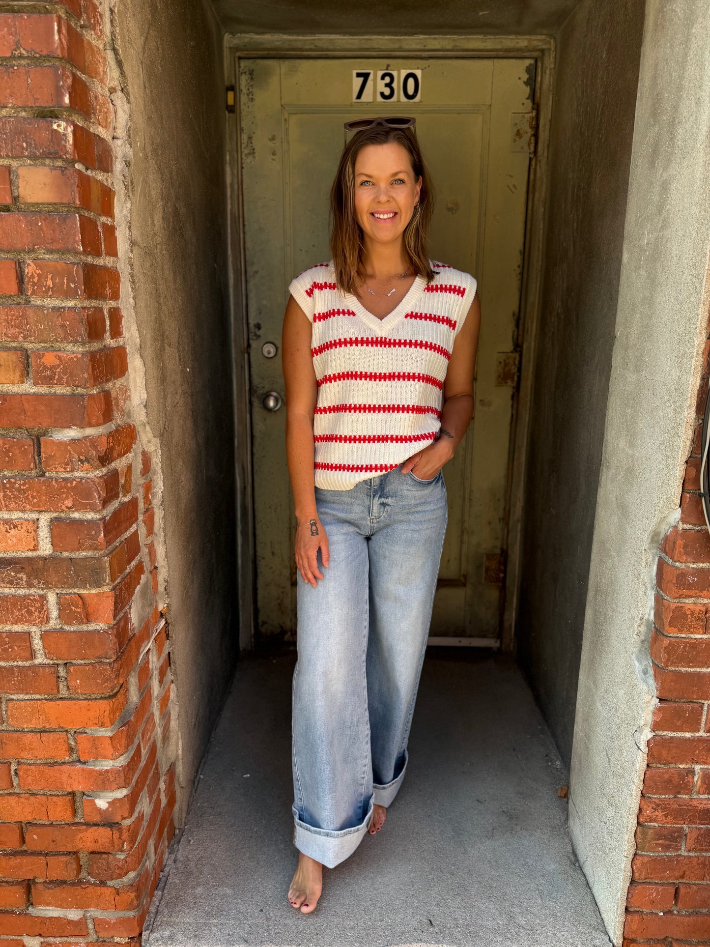 The Mila Sleeveless Knit Sweater Top