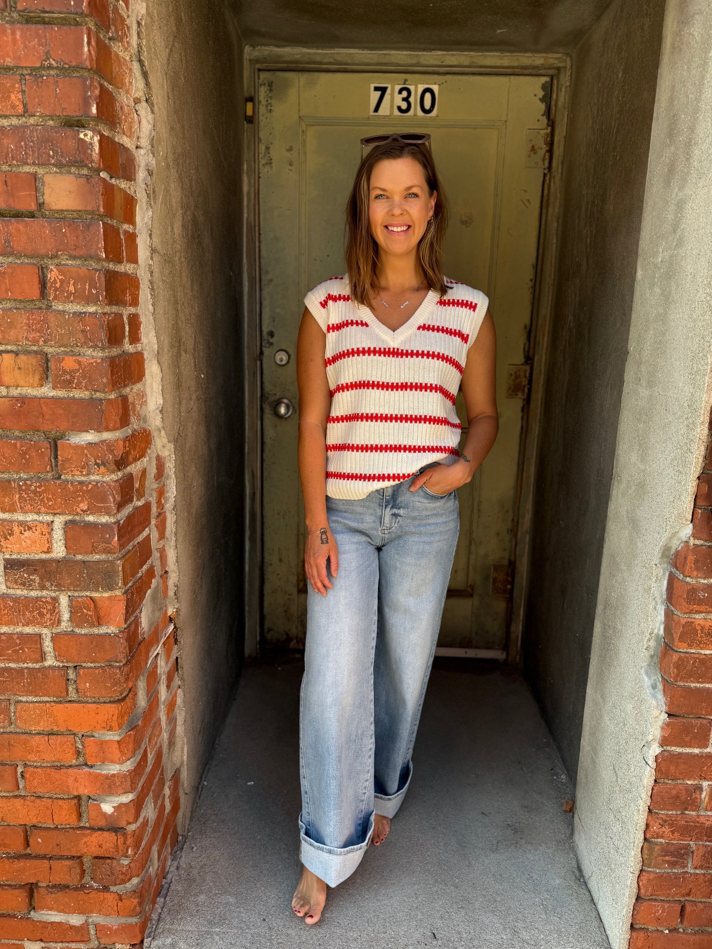 The Mila Sleeveless Knit Sweater Top