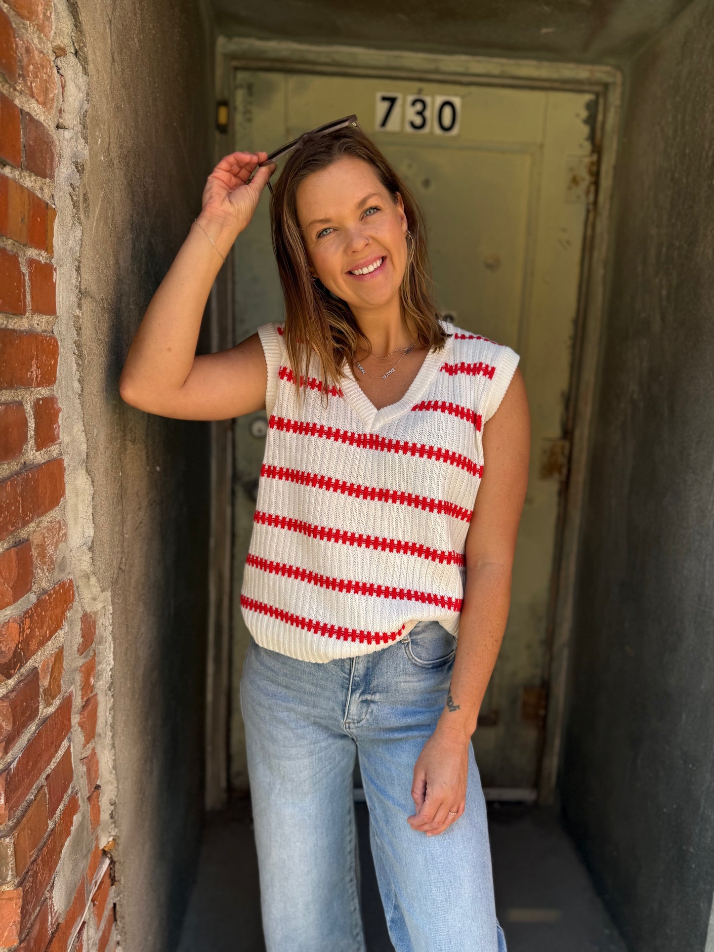 The Mila Sleeveless Knit Sweater Top