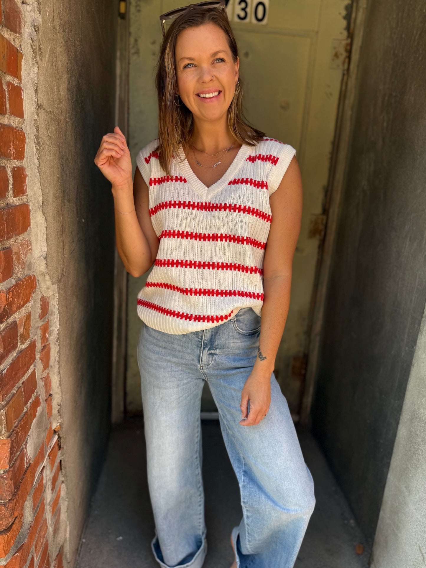 The Mila Sleeveless Knit Sweater Top