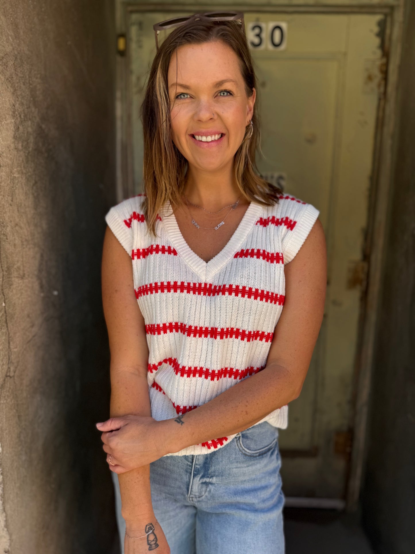 The Mila Sleeveless Knit Sweater Top