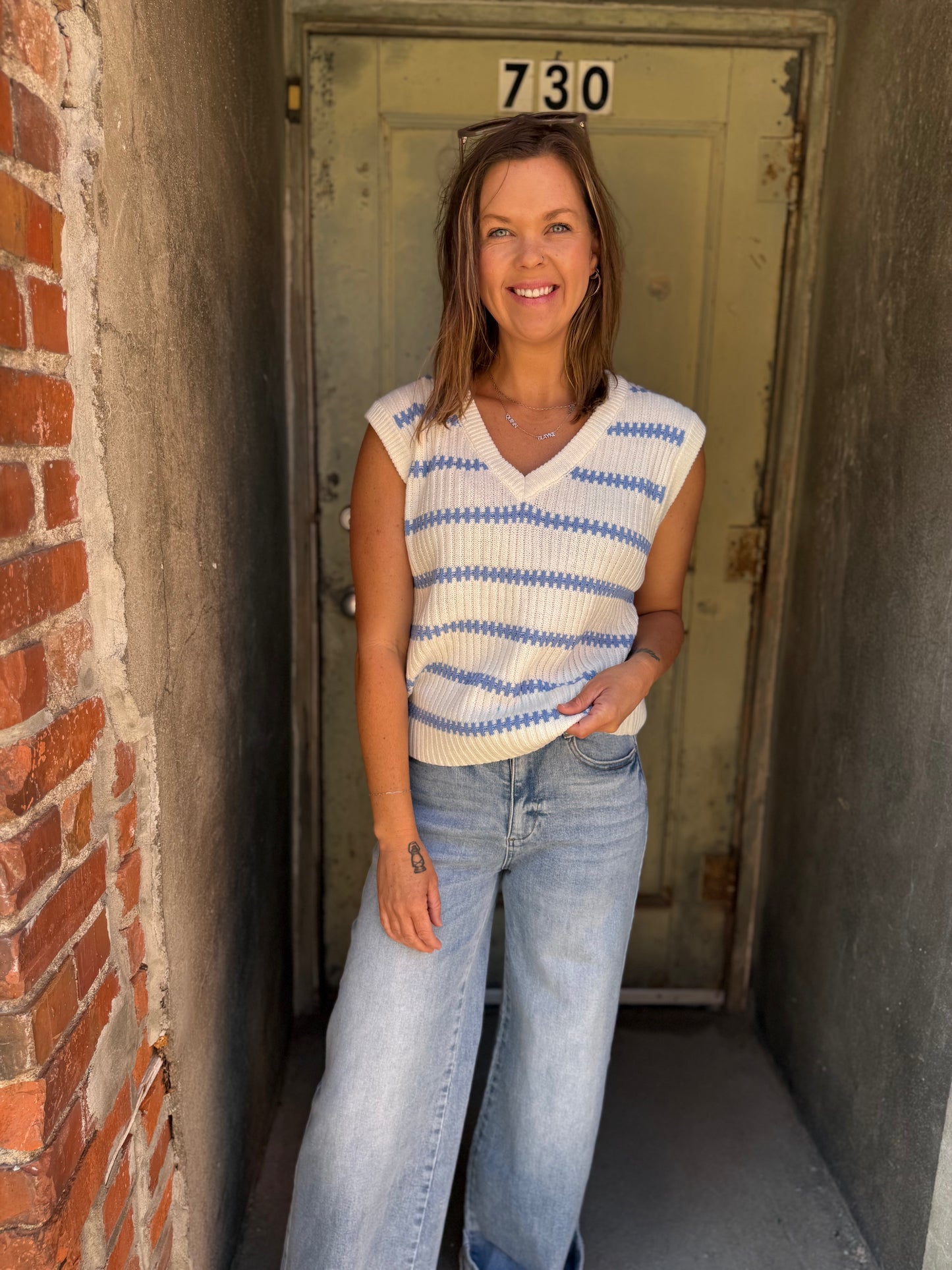 The Mila Sleeveless Knit Sweater Top