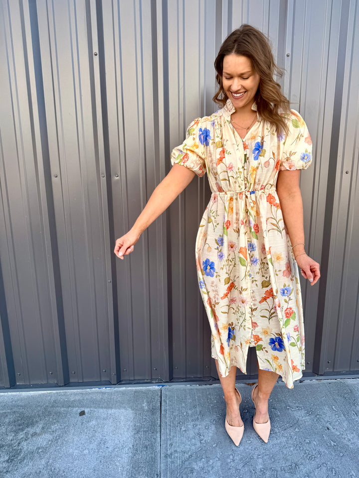 The Prairie Bloom Tie-Waist Dress