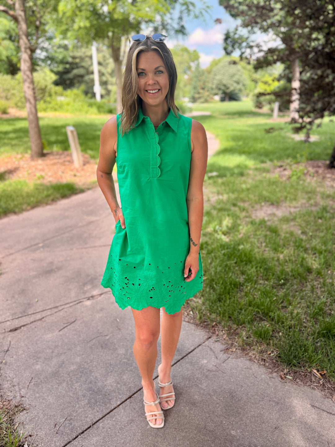 The Maisie Scallop &amp; Eyelet Mini Dress