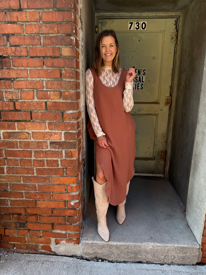 Daisy Waffle Knit Tank Dress