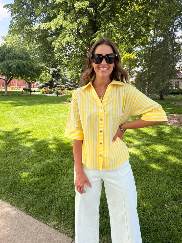 Phoebe Striped Short Sleeve Top