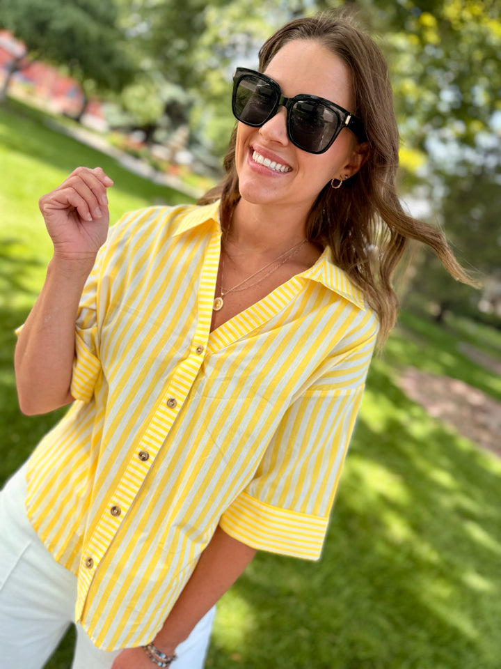 Phoebe Striped Short Sleeve Top