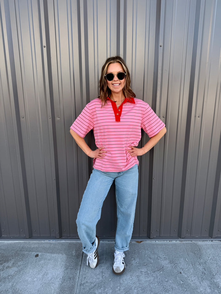 Sweetheart Stripe Knit Top