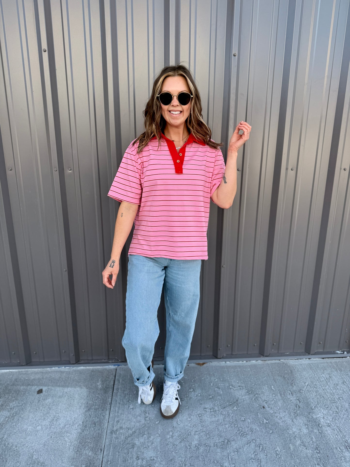 Sweetheart Stripe Knit Top