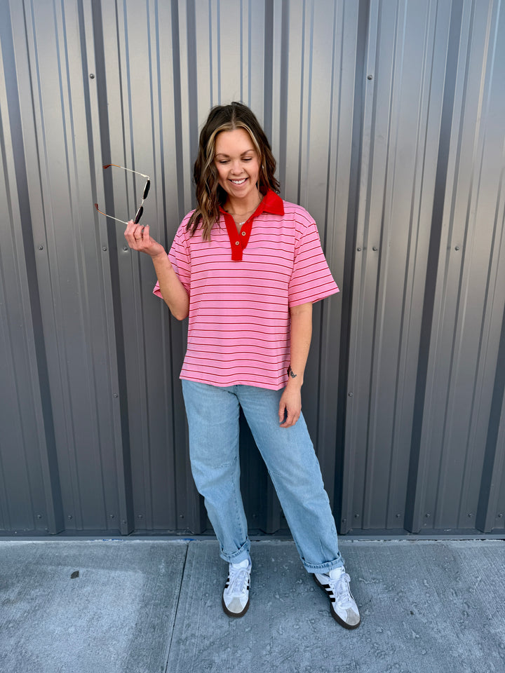 Sweetheart Stripe Knit Top