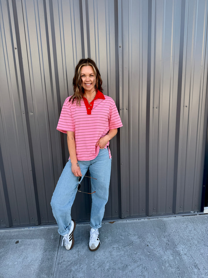Sweetheart Stripe Knit Top