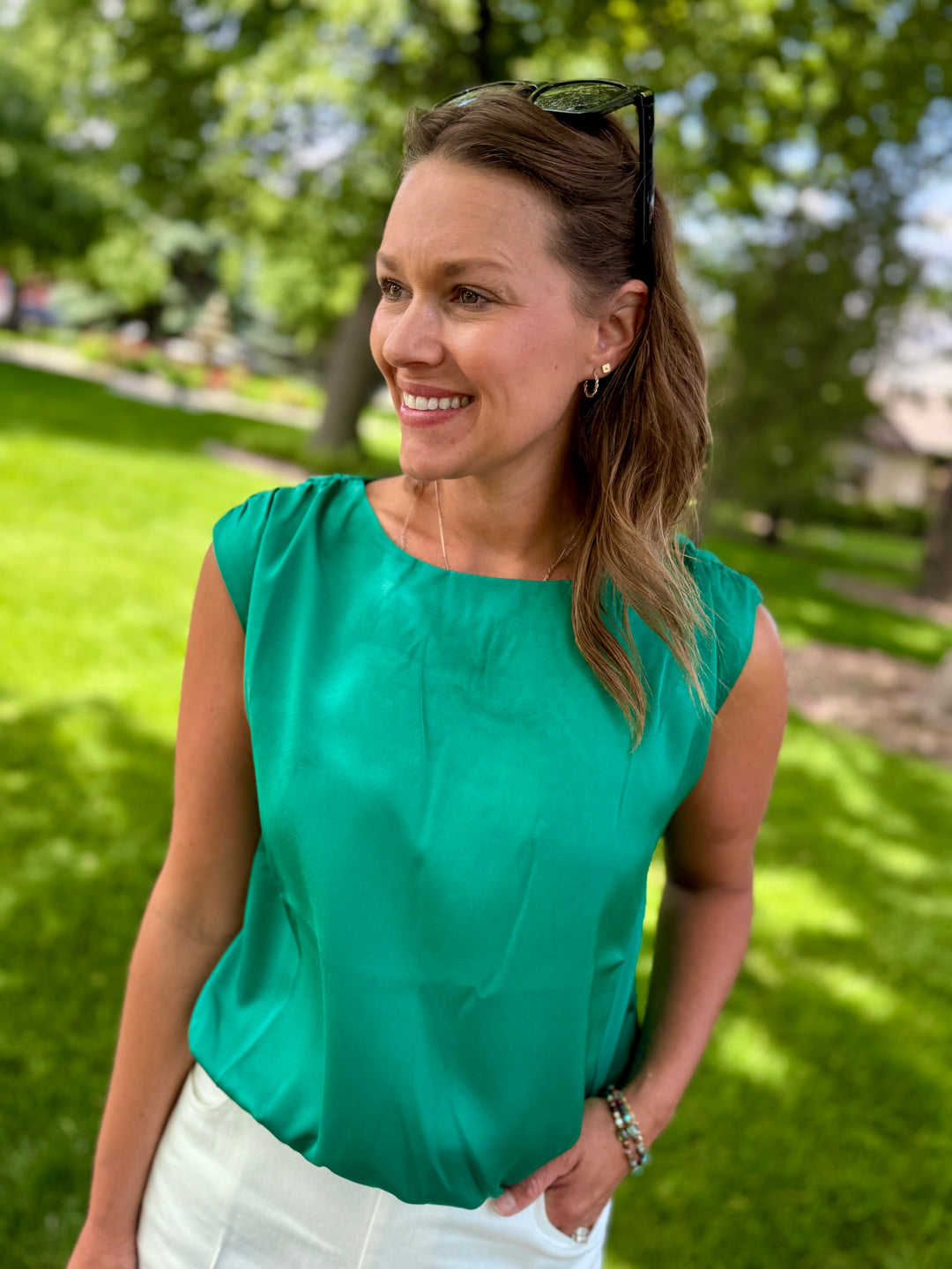 Chloe Pinched Shoulder Blouse