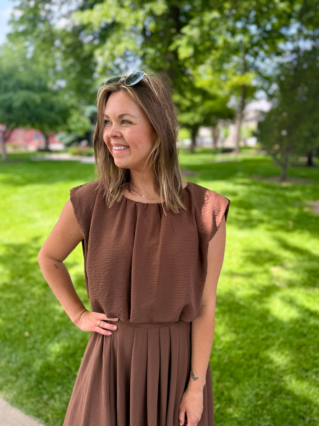 Aria Balloon Hem Crop Top