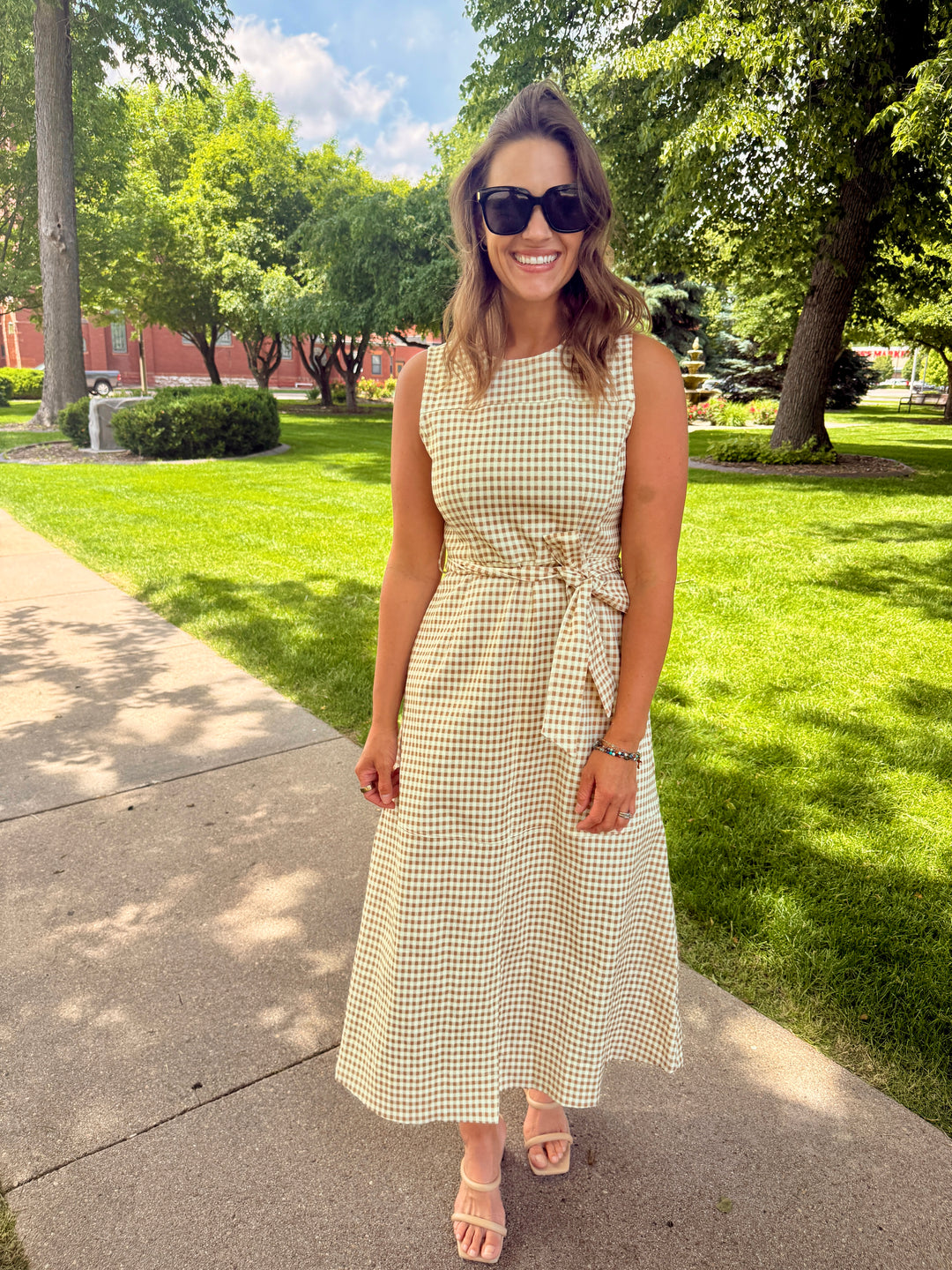 Haley Gingham Midi Dress