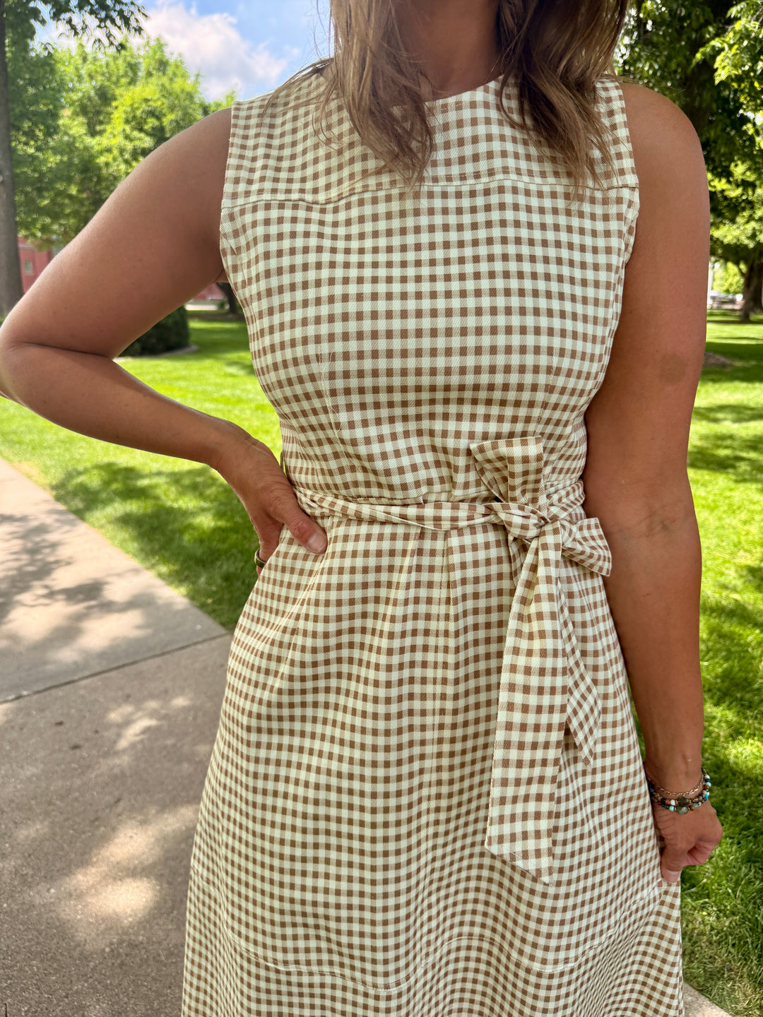 Haley Gingham Midi Dress