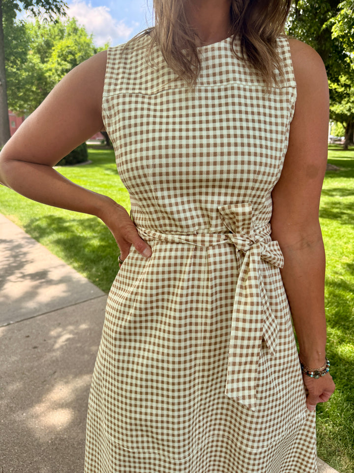 Haley Gingham Midi Dress