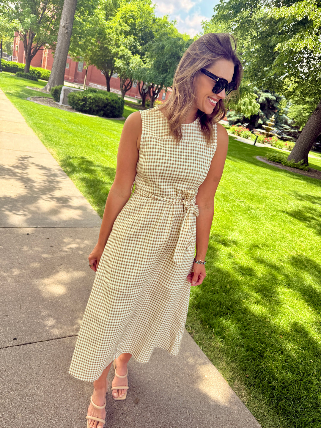 Haley Gingham Midi Dress