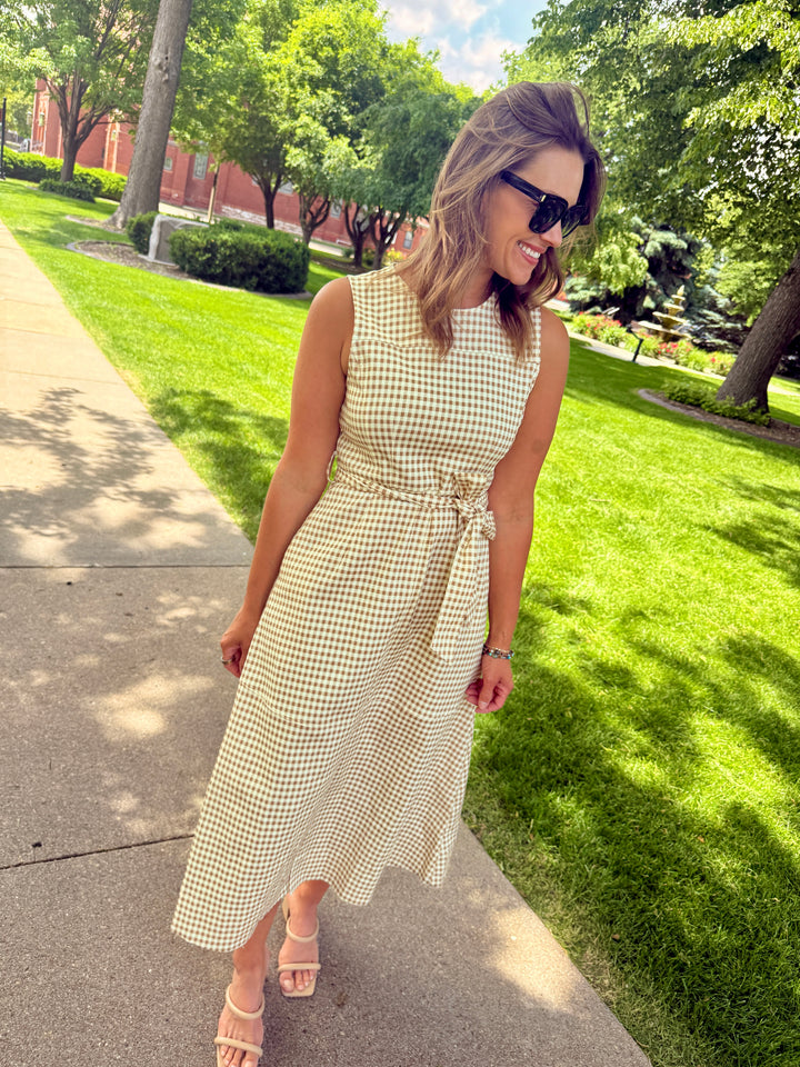 Haley Gingham Midi Dress