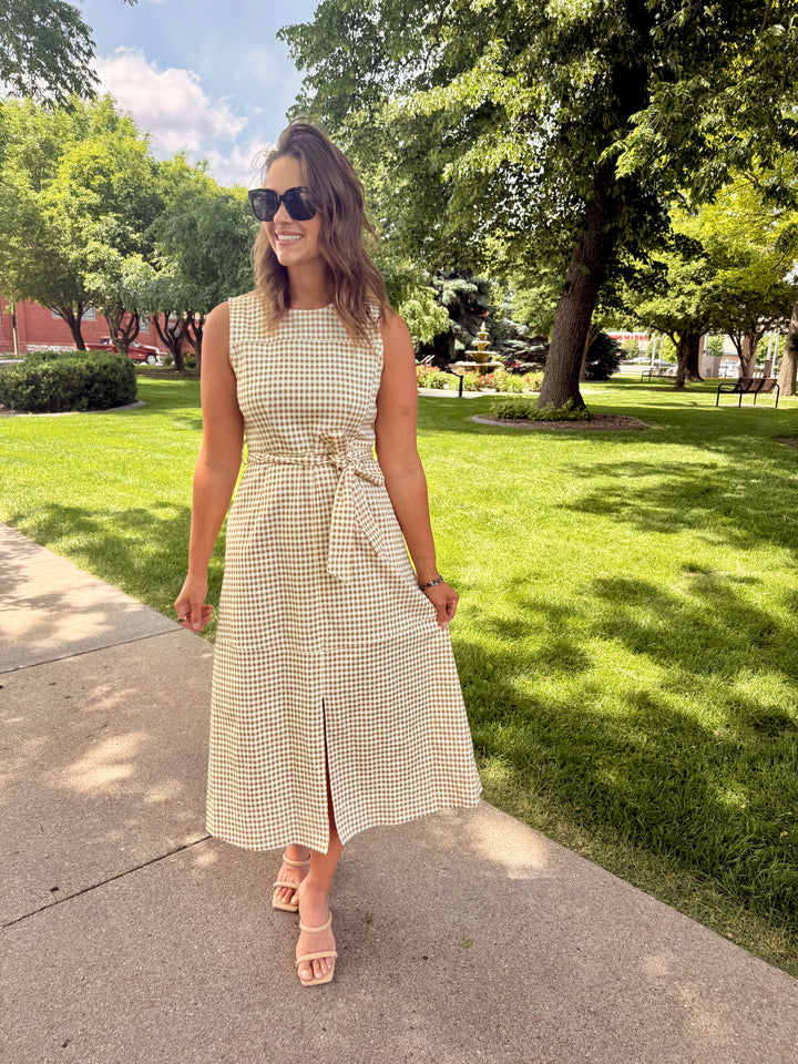 Haley Gingham Midi Dress