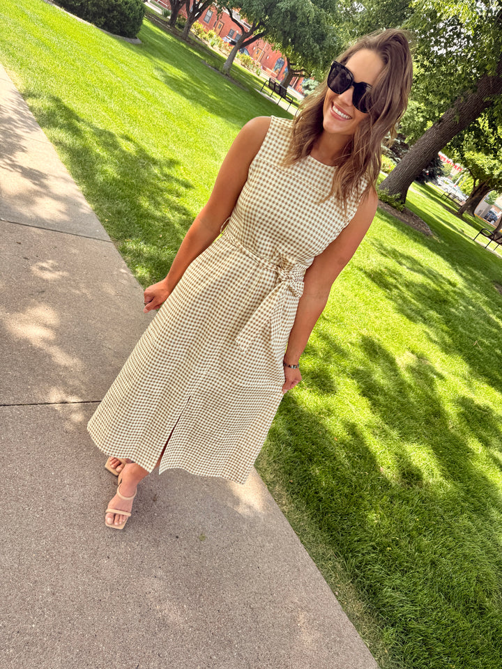 Haley Gingham Midi Dress