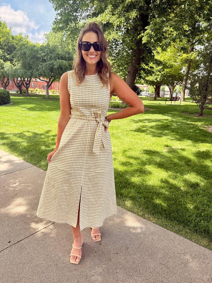 Haley Gingham Midi Dress