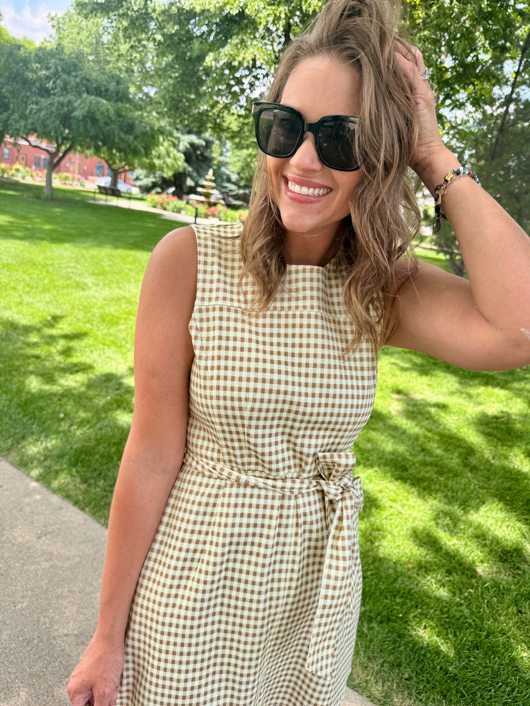 Haley Gingham Midi Dress