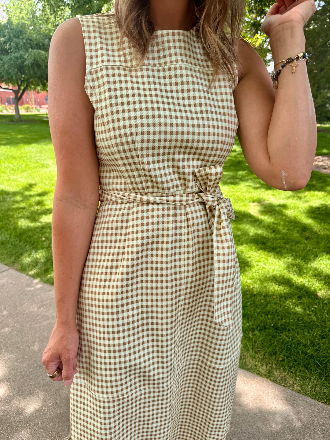 Haley Gingham Midi Dress