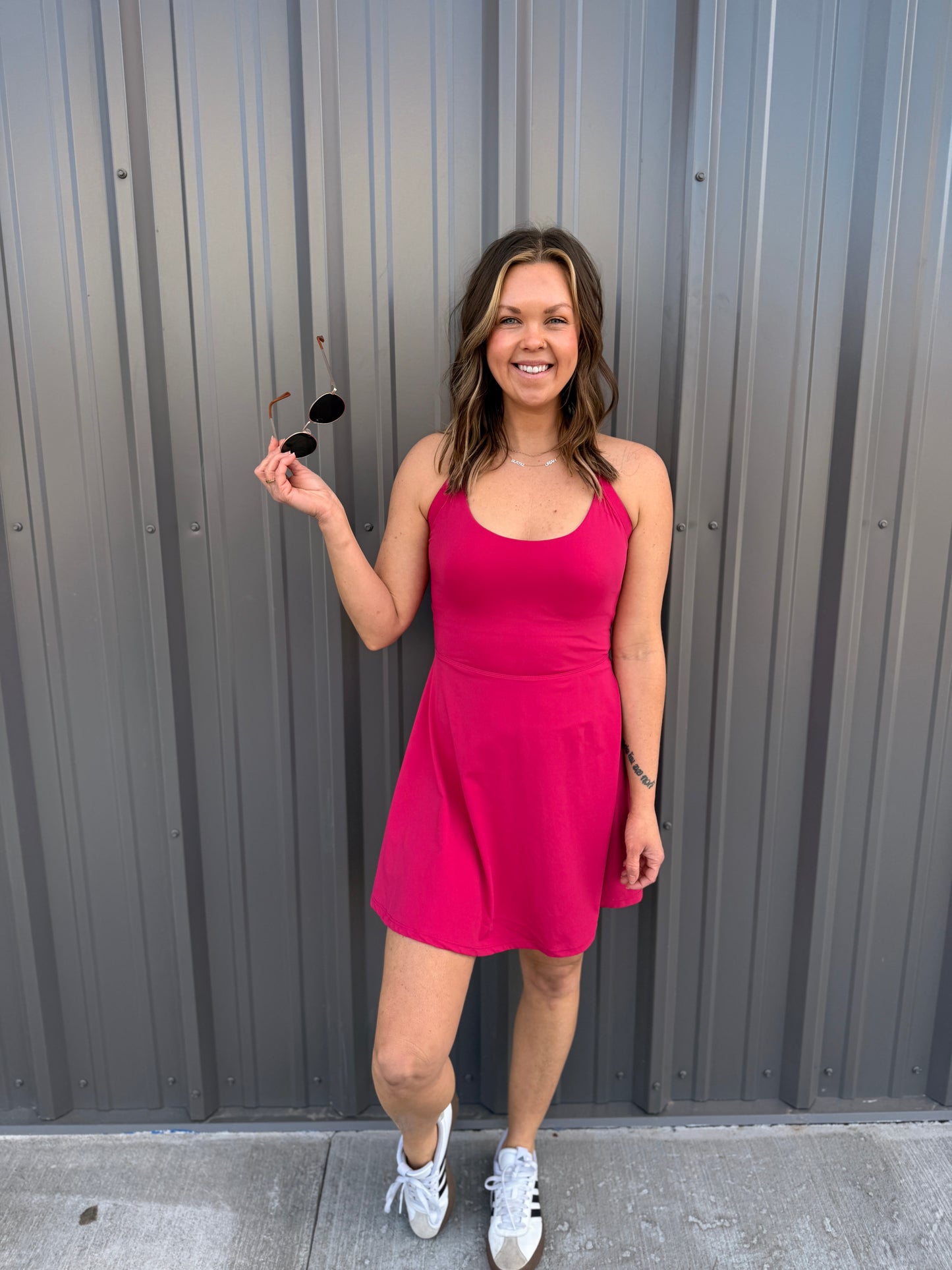 Twist-Back Active A-Line Dress