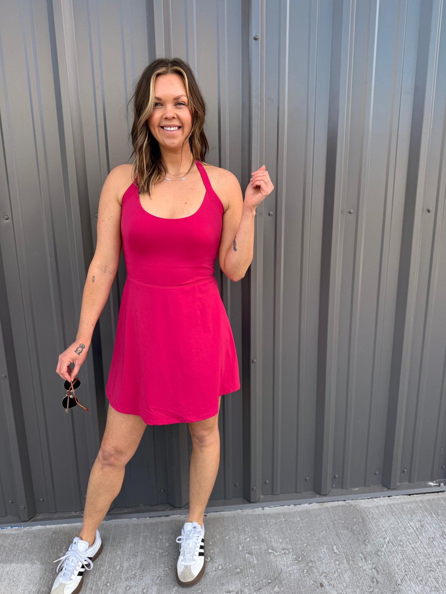 Twist-Back Active A-Line Dress