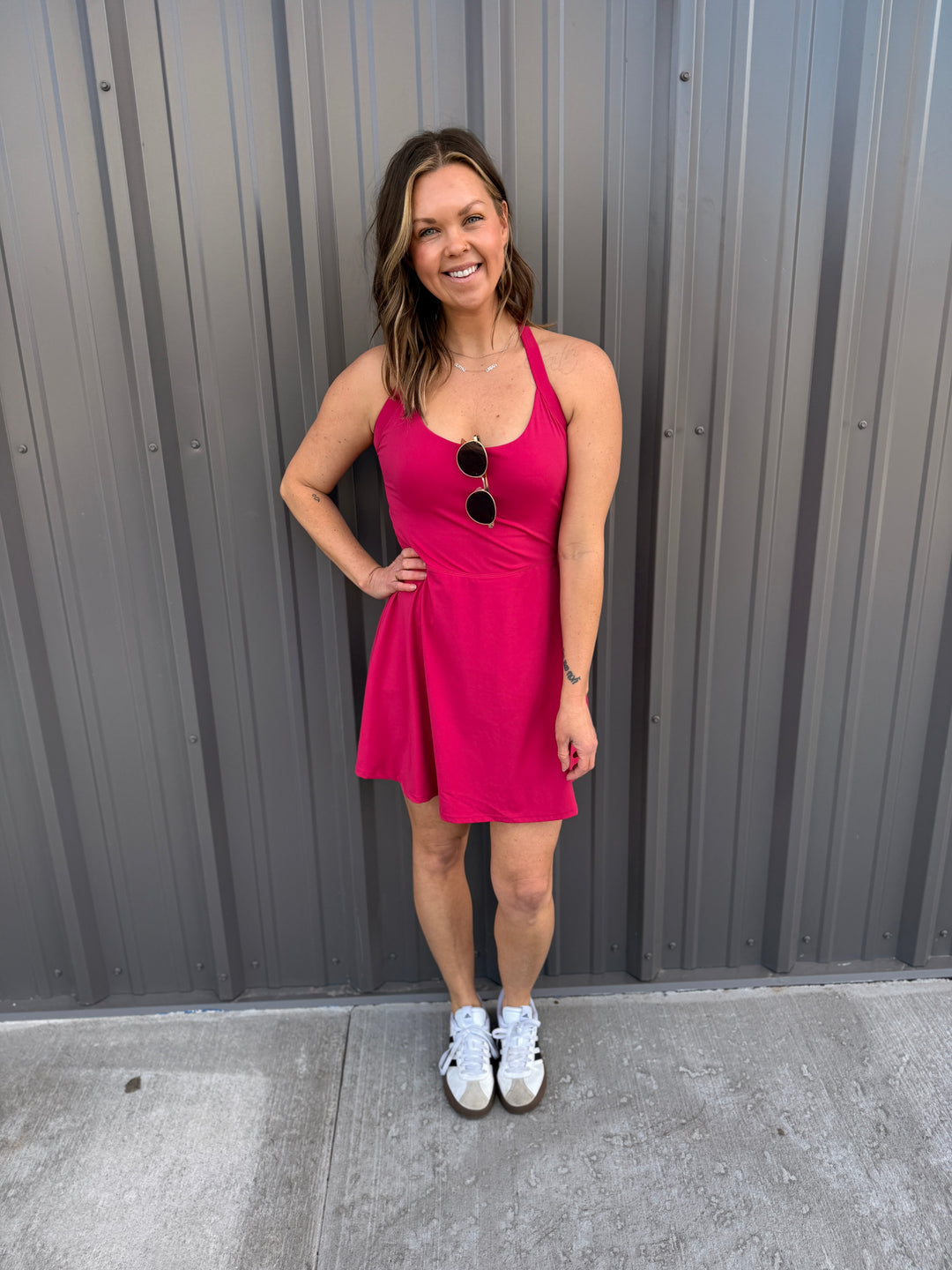 Twist-Back Active A-Line Dress