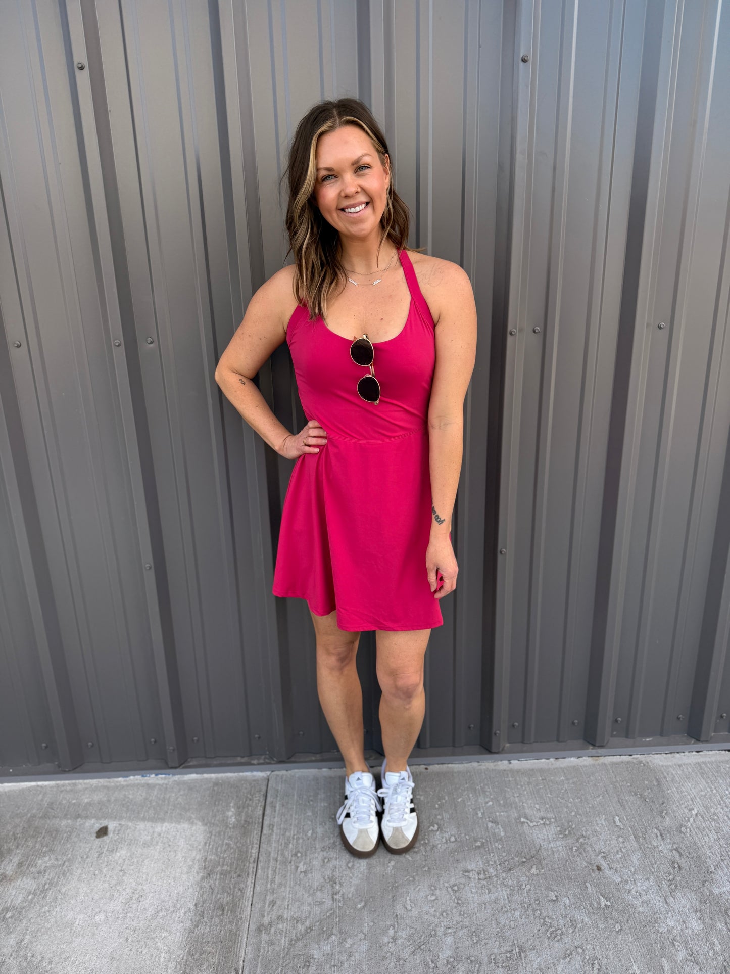 Twist-Back Active A-Line Dress