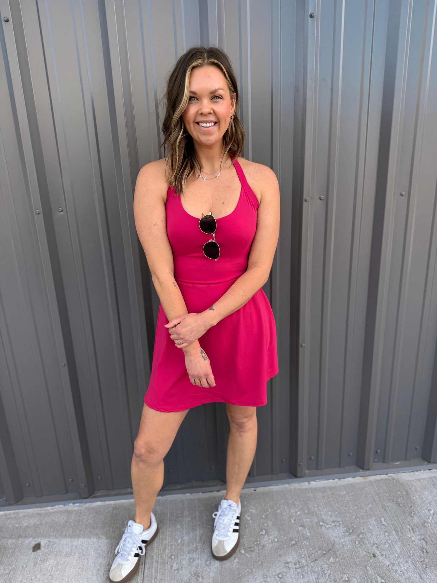 Twist-Back Active A-Line Dress