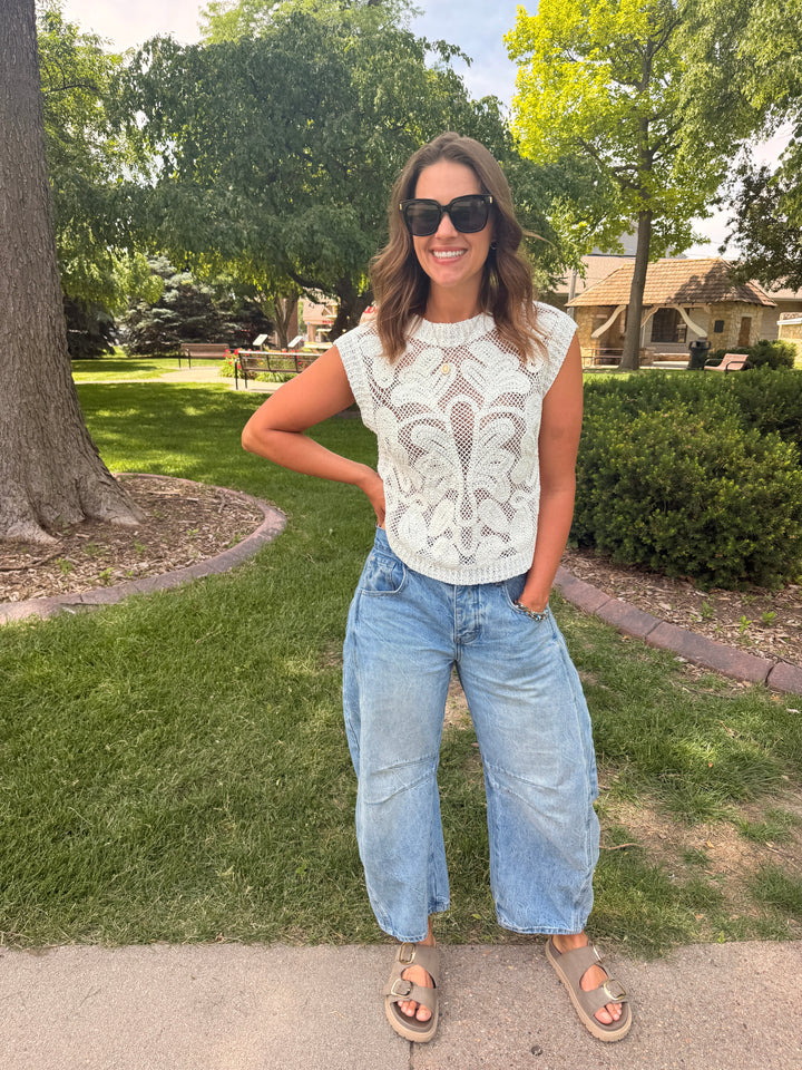 The Sunny Stitch Crochet Tank - Off White