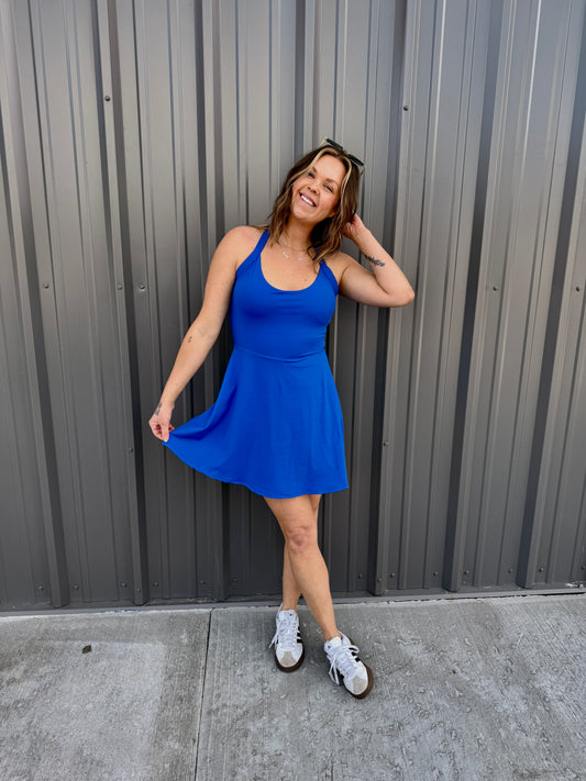 Twist-Back Active A-Line Dress