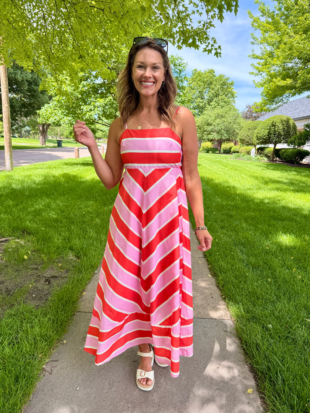 Abby Chevron Midi Dress