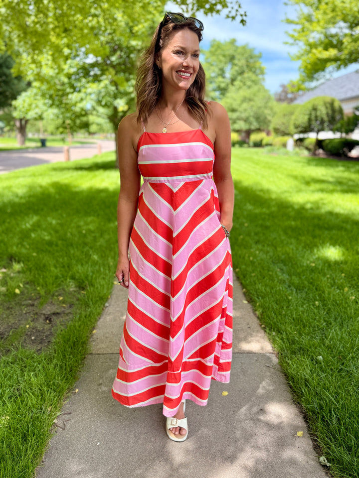Abby Chevron Midi Dress