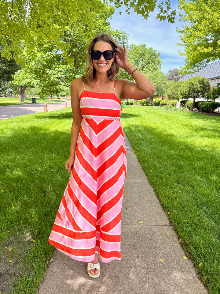 Abby Chevron Midi Dress