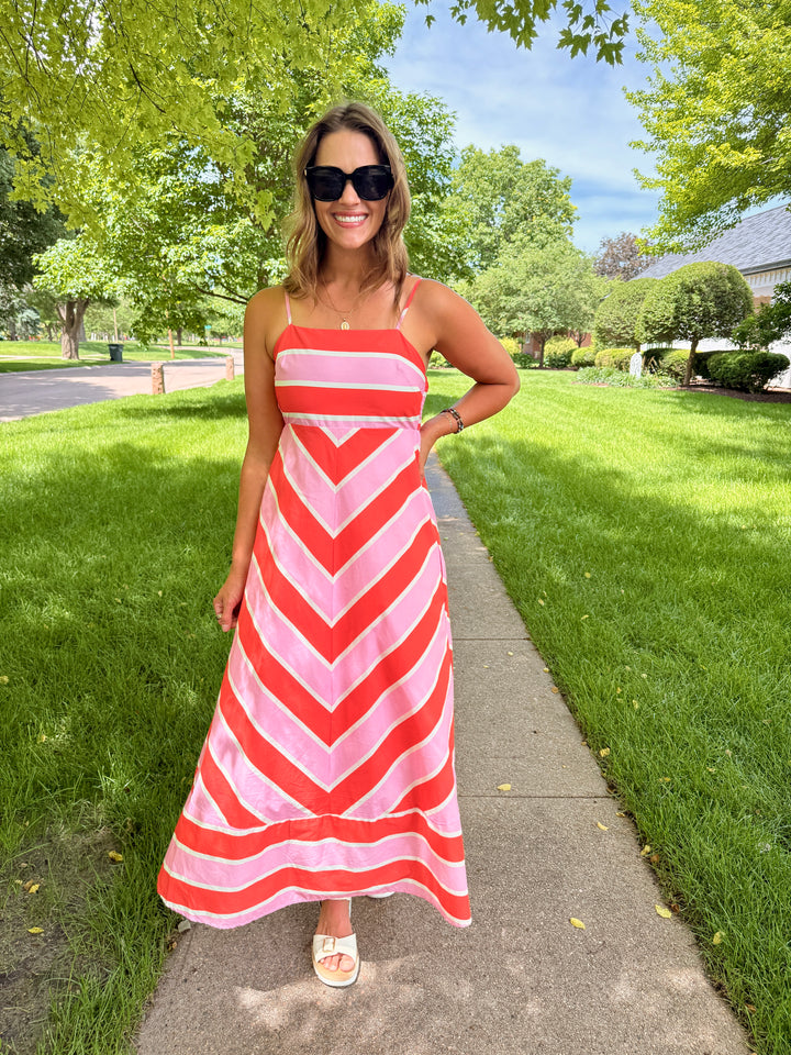 Abby Chevron Midi Dress