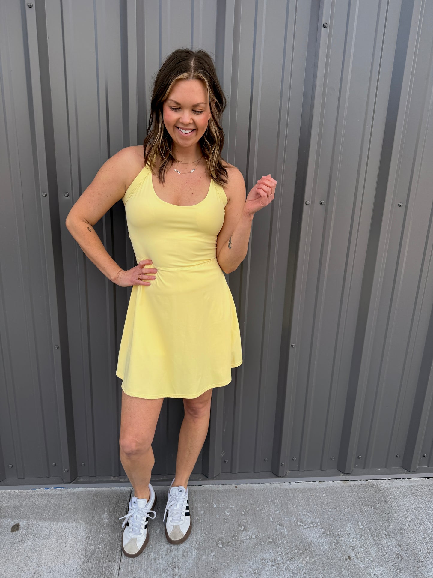 Twist-Back Active A-Line Dress