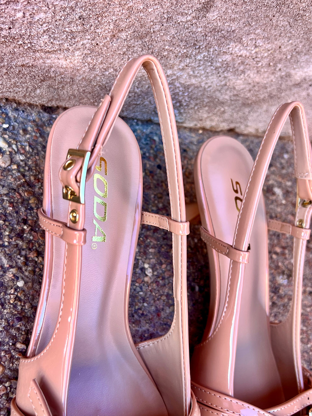 Tan Kitten Heel Sling Back