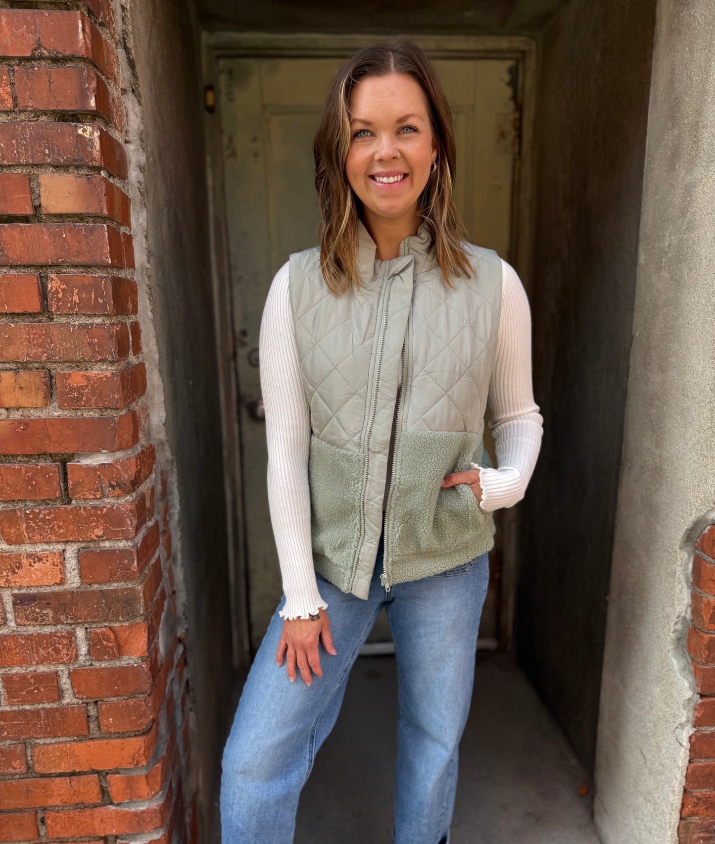 Sage Haven Quilted Fleece Vest