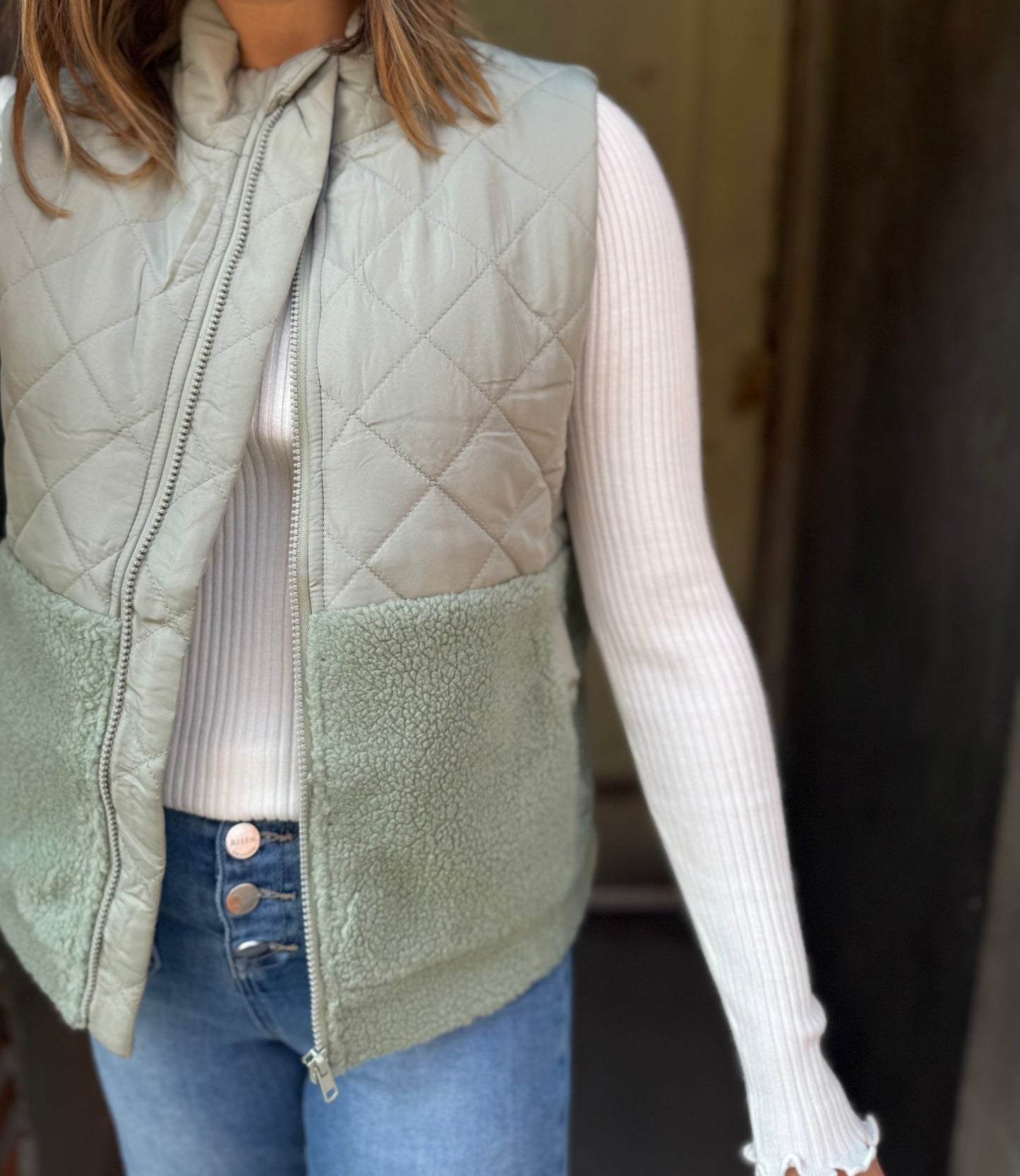 Sage Haven Quilted Fleece Vest