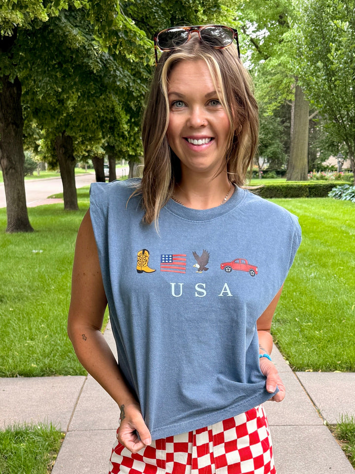 Iconic USA Muscle Tee